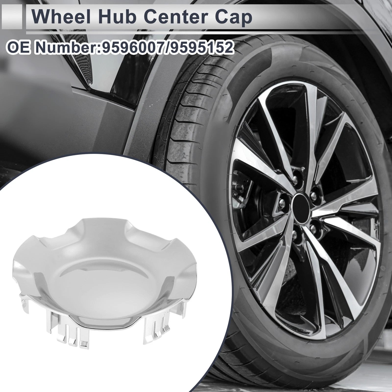 Silver Tone Wheel Hub Center Cap for Chevrolet Silverado 1500 (2007–2013) 6 Lugs