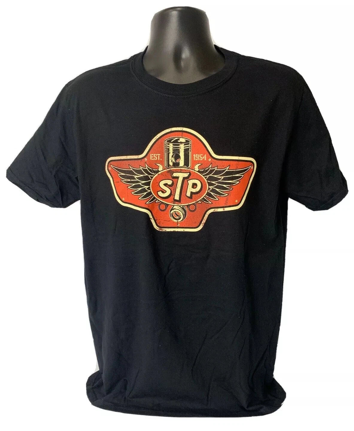 STP Fuel Oil Red Piston Wings Logo T Shirt for Automotive Enthusiasts (Unisex)