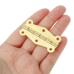 Set of 6 Wooden Box Hinges for Jewelry Box Cabinet Toolbox - Gold