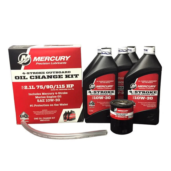 Oil Change Kit for Mercury Marine 2.1L 75/90/115 HP (4-Stroke) 8M0107510