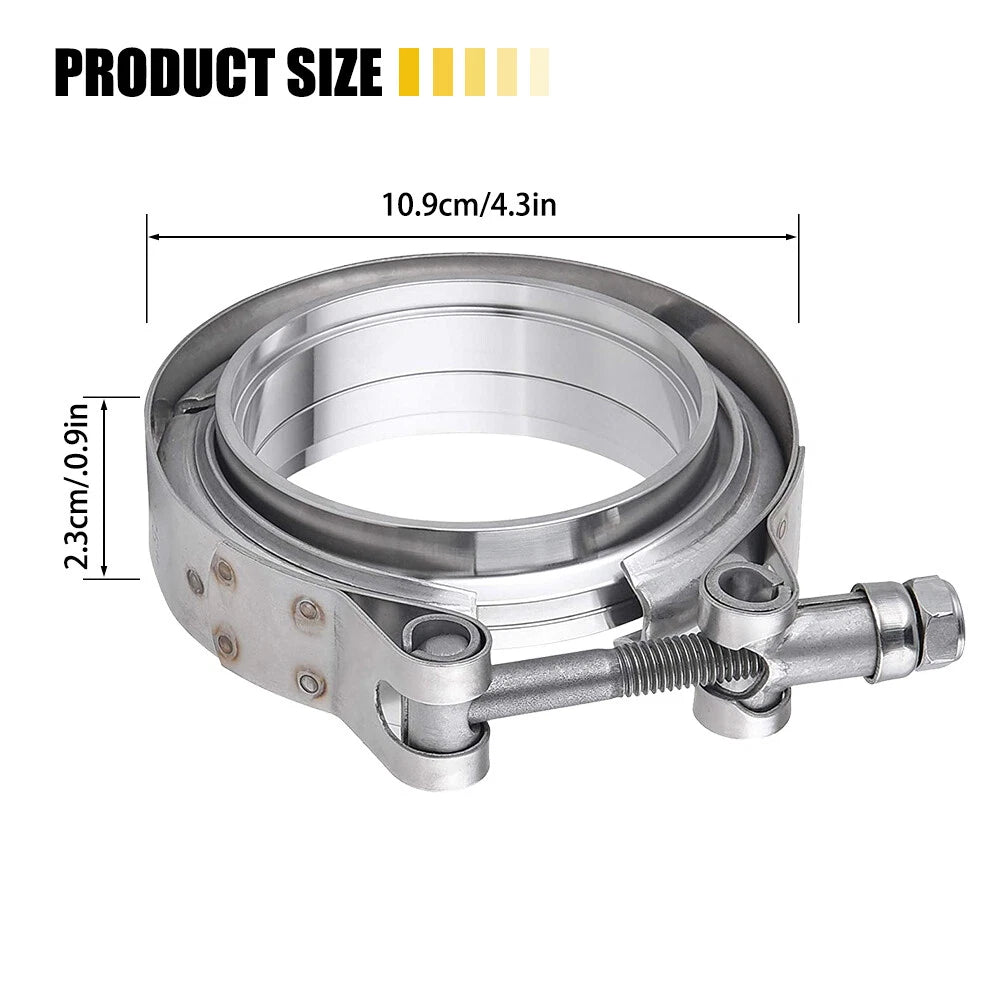 2X V-Band Turbo Pipe Exhaust Clamp for Universal 3" Stainless Steel (Vband)