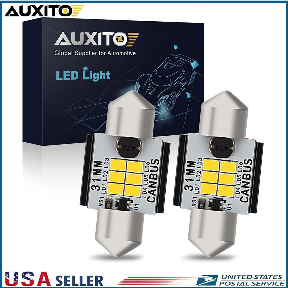 2X 31MM LED Interior Bulbs for Car Truck (3020, 6-SMD, DE3175)
