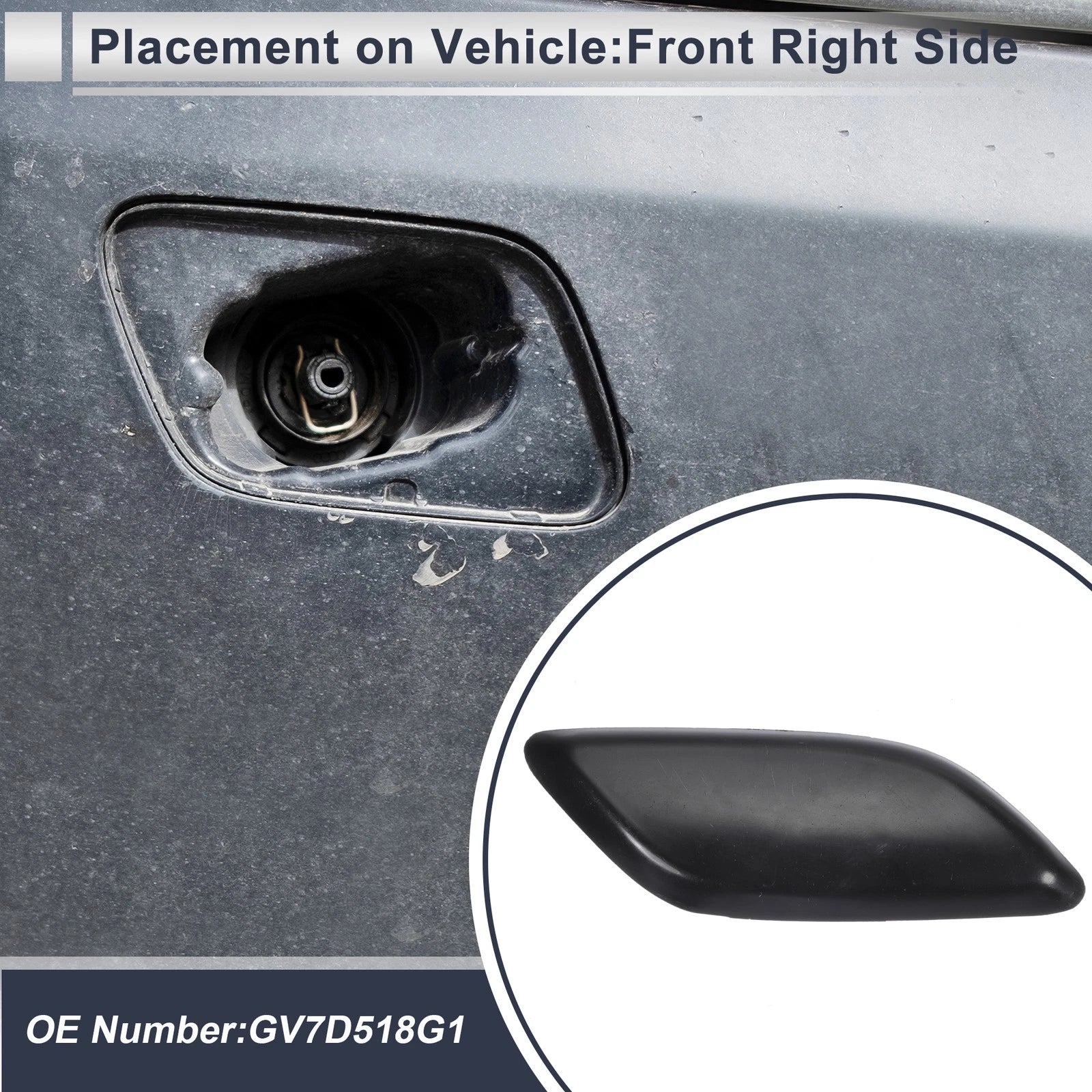 Bumper Headlight Washer Nozzle Cover Cap for Mazda 6 (2008–2012)