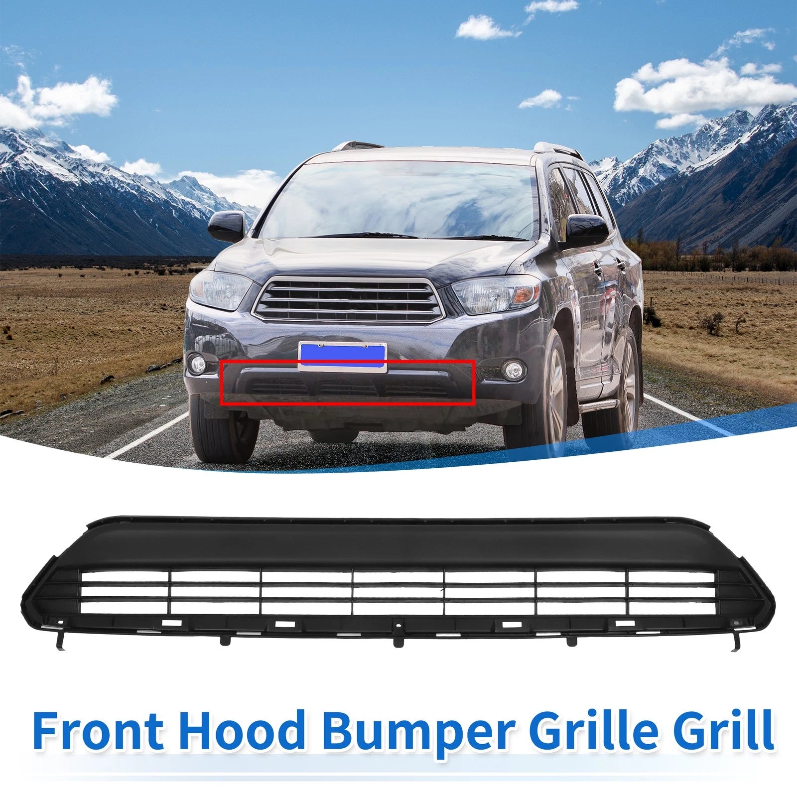 Front Hood Bumper Grille for Toyota Highlander (2011–2013) No.531120E070