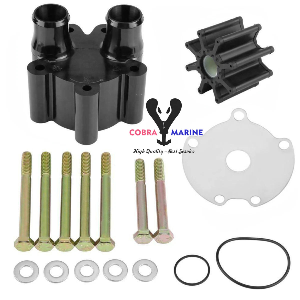 Raw Water Pump Impeller Kit for Mercury Mercruiser Bravo (46-807151A14, 18-3150)