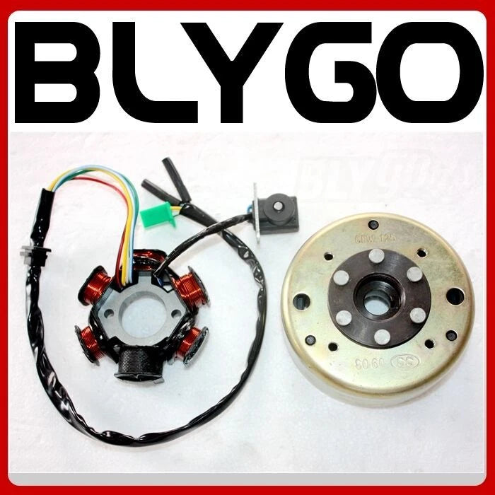 6 Pole Magneto Stator & Flywheel for GY6 125cc 150cc ATV Quad Scooter