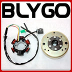 6 Pole Magneto Stator & Flywheel for GY6 125cc 150cc ATV Quad Scooter