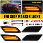 2X Smoked Amber Side Marker Lights for Mercedes Benz C250 C300 C350 C63 (2012–2014)