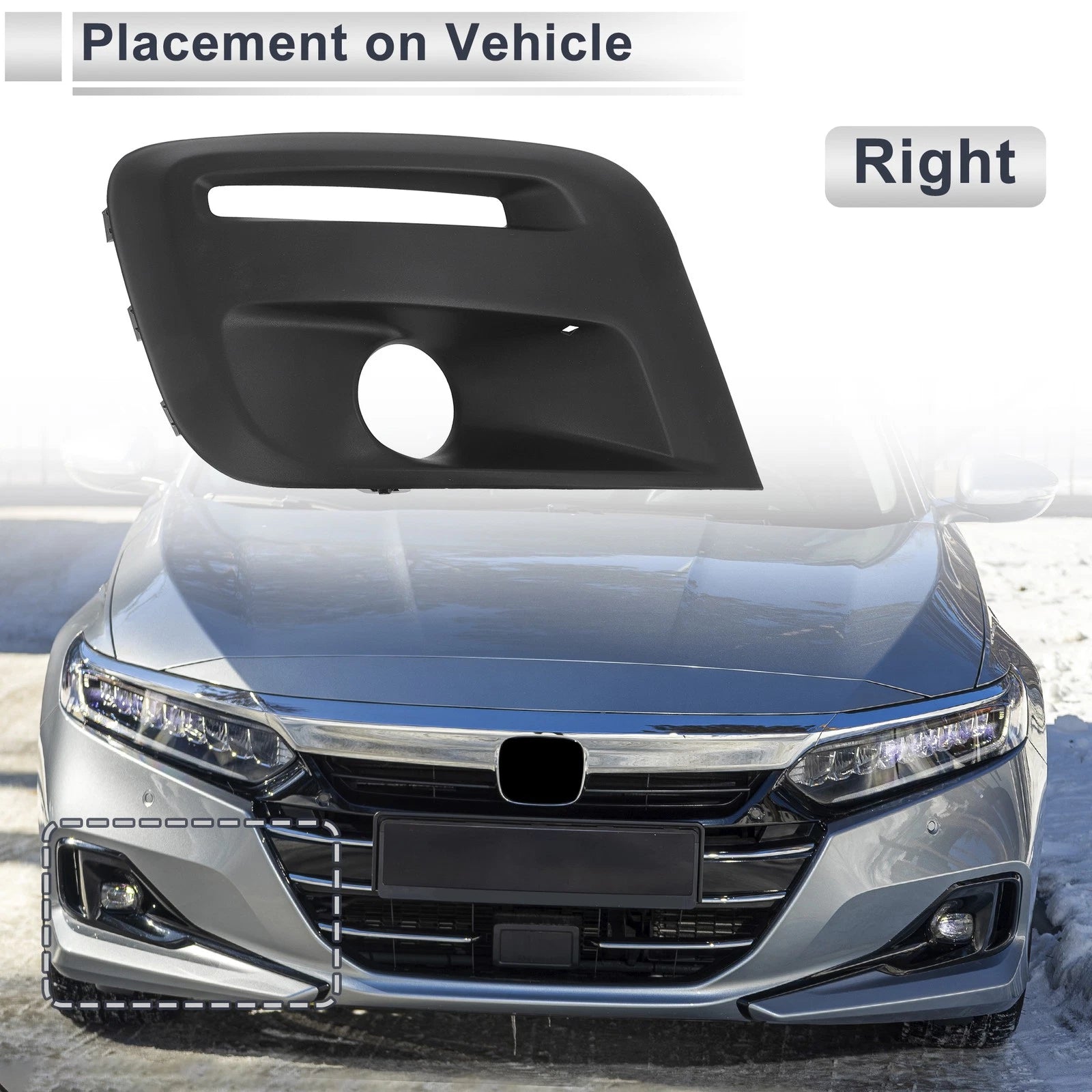 1 Pc Fog Light Grill for Nissan Partner (2015–2018) No./ Black
