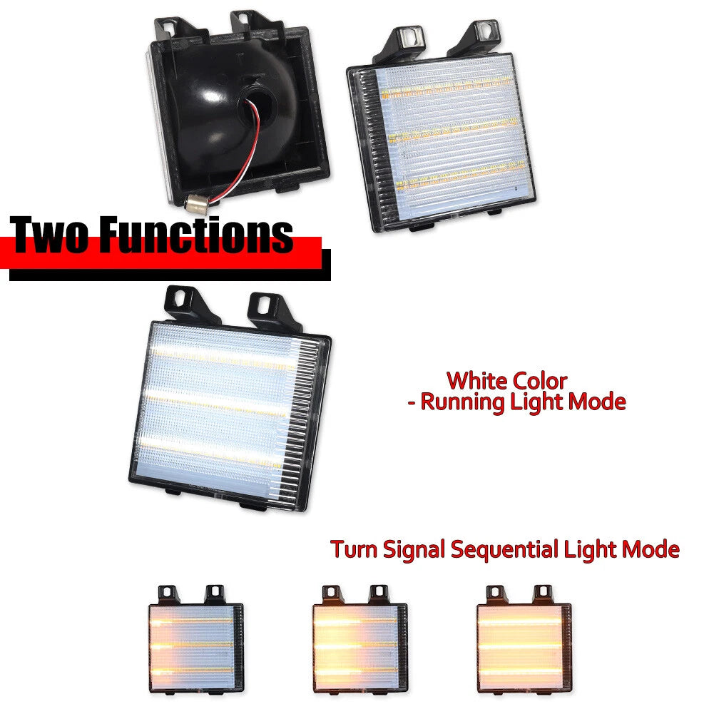 Clear Switchback LED DRL Corner Signal Lights for Chevy GMC Pickup