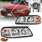 LED DRL Chrome Housing Clear Corner Headlight for Chevy Impala (2000–2005)