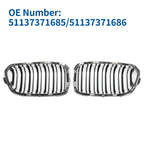 Pair Front Upper Bumper Grille for BMW 1 Series F20 (2012–2019) Chrome