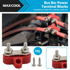 M6 Bus Bar Terminal Block for Heavy Duty Power Distribution (Dual Red)