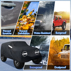 Car Cover for Jeep Wrangler 2/4 Door (CJ YJ TJ JK) - Dust UV Waterproof