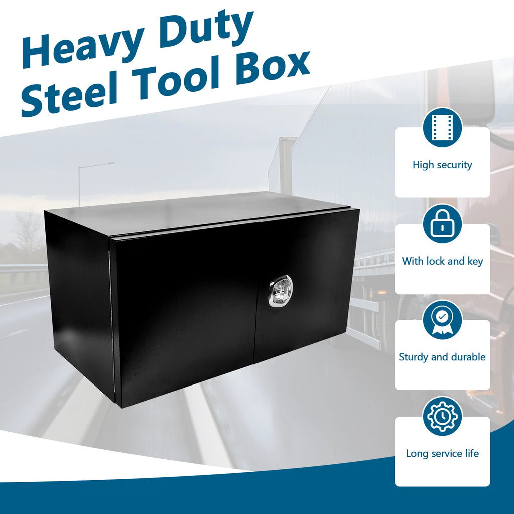 Black Steel Tool Box for Pickup Truck (48"X24"X24")