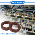 2X Oil Seal Rotary Shaft Seal   FKM Rubber 33x50x10mm