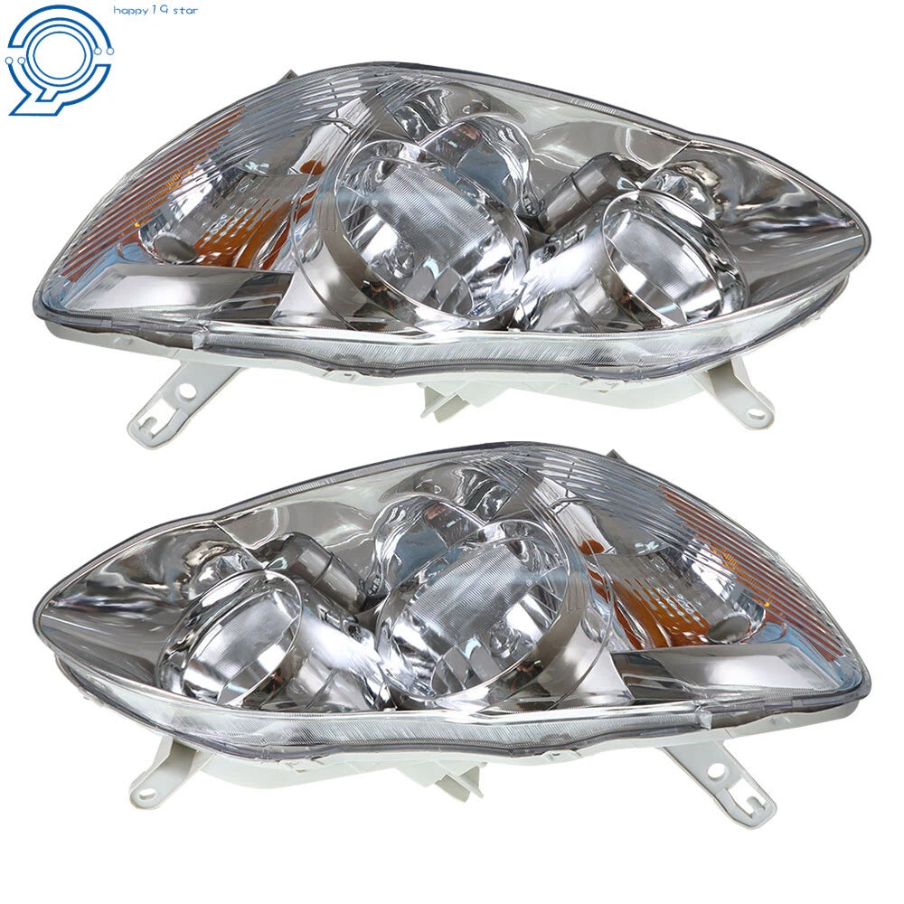 Pair of Chrome Headlights for Toyota Corolla (2003–2008) LH+RH
