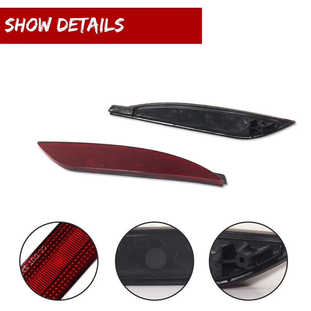 2X Red Lens Rear Bumper Reflector Lights for Hyundai Sonata (2011–2014)
