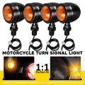 4X Black Amber Turn Signal Lights for Universal Motorcycles (12V)