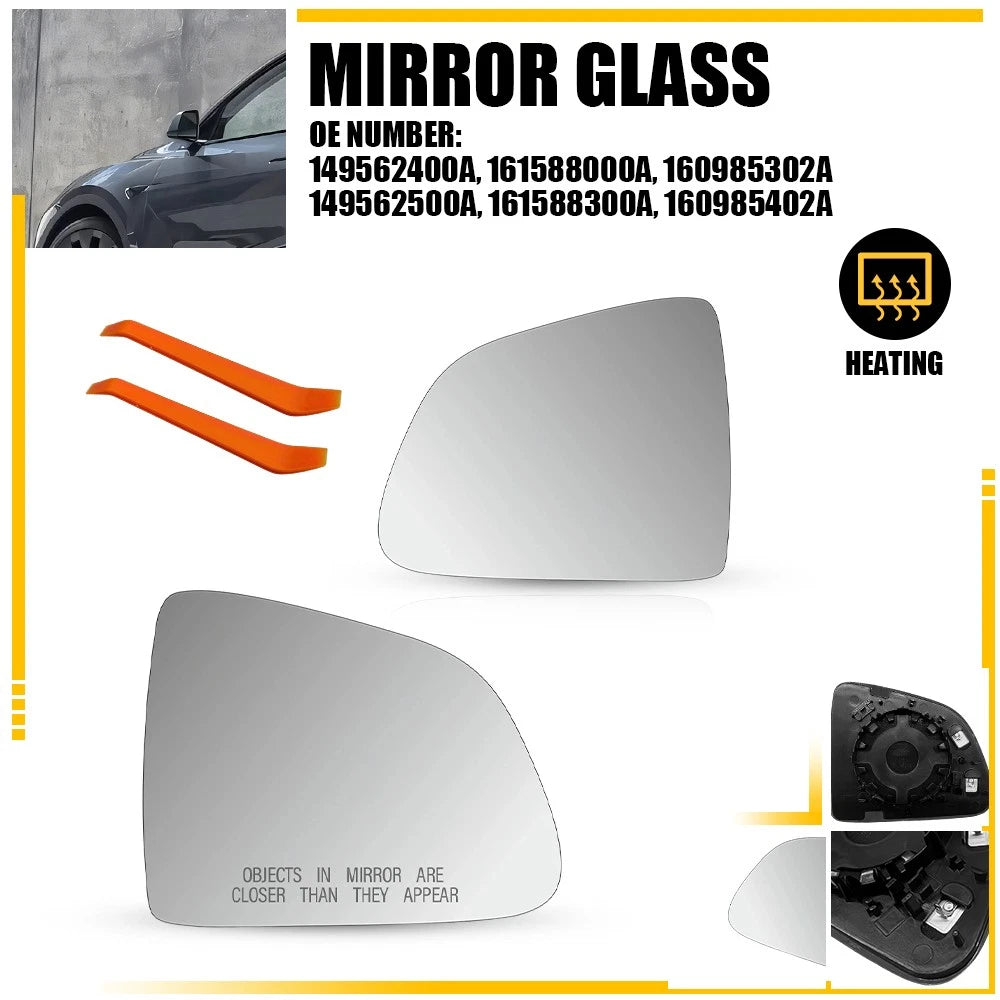 Heated Mirror Glass for Tesla Model Y (2020–2025) Driver Passenger Side