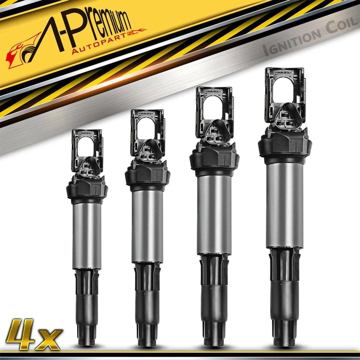 Set of 4 Ignition Coils for BMW F22 228i (2014–2016) F30 320i (2013–2018) 328i (2012–2016) X1