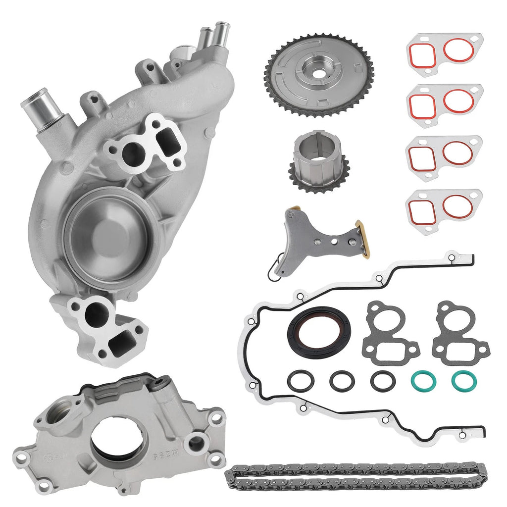 Timing Chain Kit with Cover, Oil & Water Pump for Cadillac GMC Chevrolet 5.3-6.2L