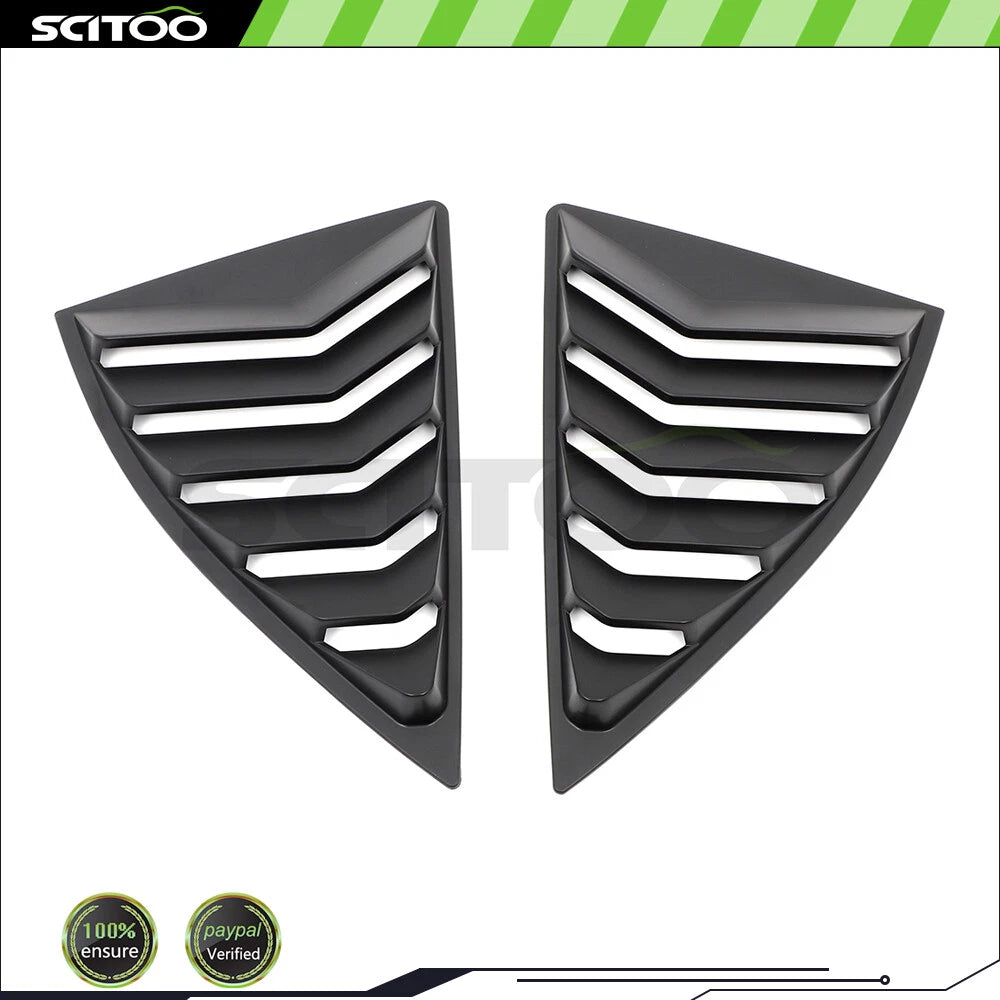 Matte Black Side Window Louver Shutter Cover Trim for Chevy Camaro (2010–2015)
