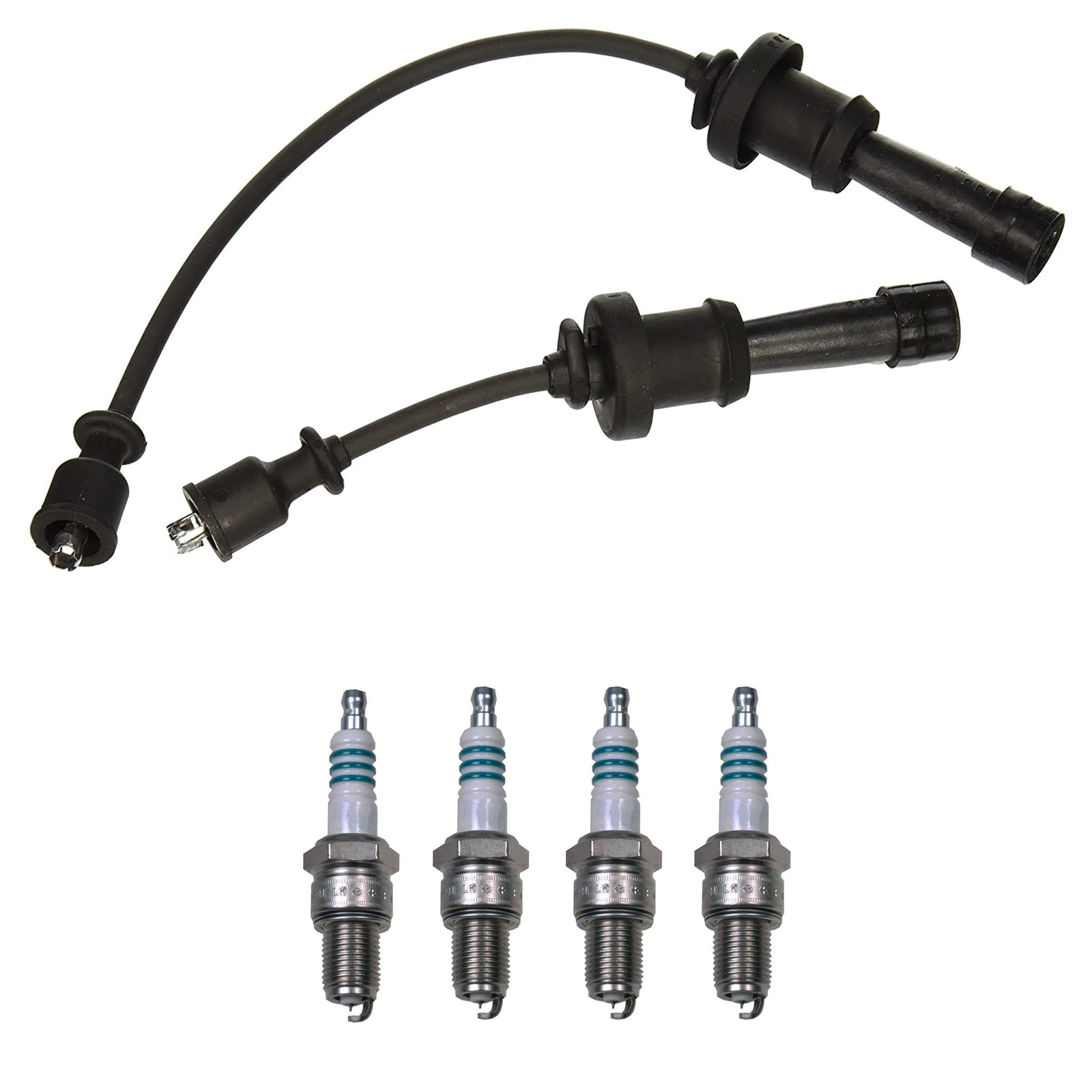 Denso Wire Set & 4 Iridium Power Spark Plugs for Hyundai Kia 2.4L