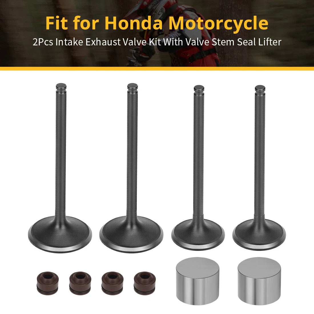 Intake Exhaust Valves Lifter Tappet Bucket Seals for Honda CRF250R CRF250X (2004–2017)