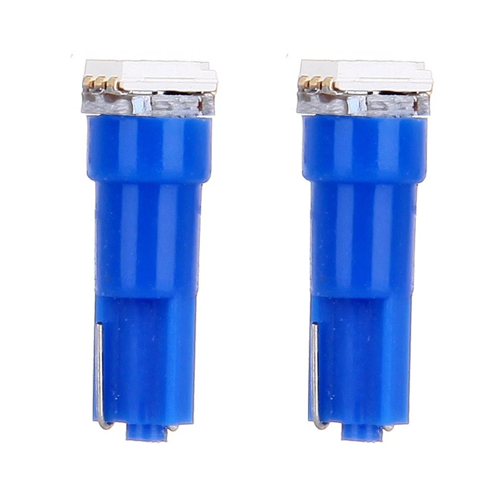 10X T5 Ice Blue 1SMD 5050 LED Wedge Bulb for Dashboard Gauge (58-74)
