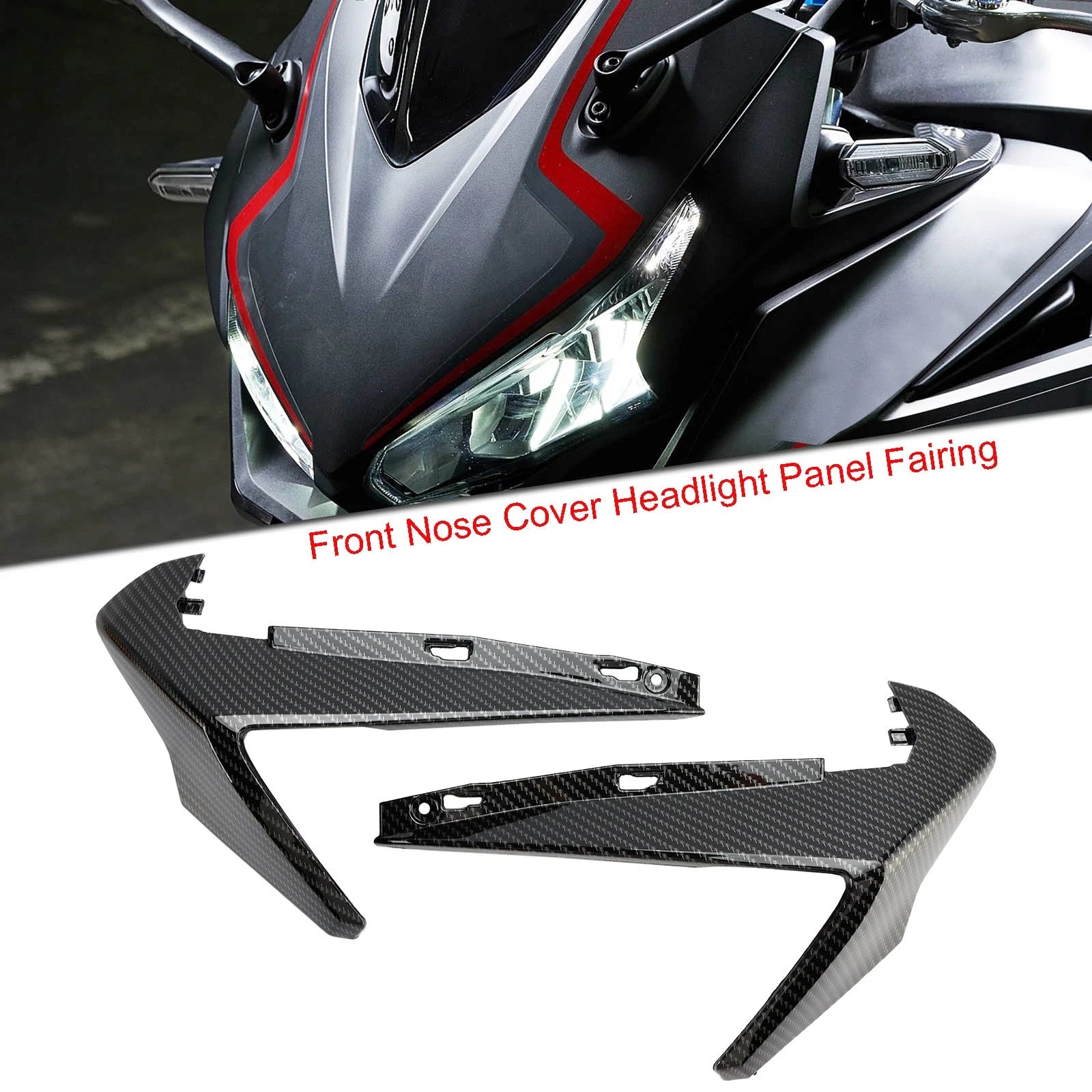 Front Nose Cover Headlight Panel for Honda CBR500R (2019–2021) Carbon T9