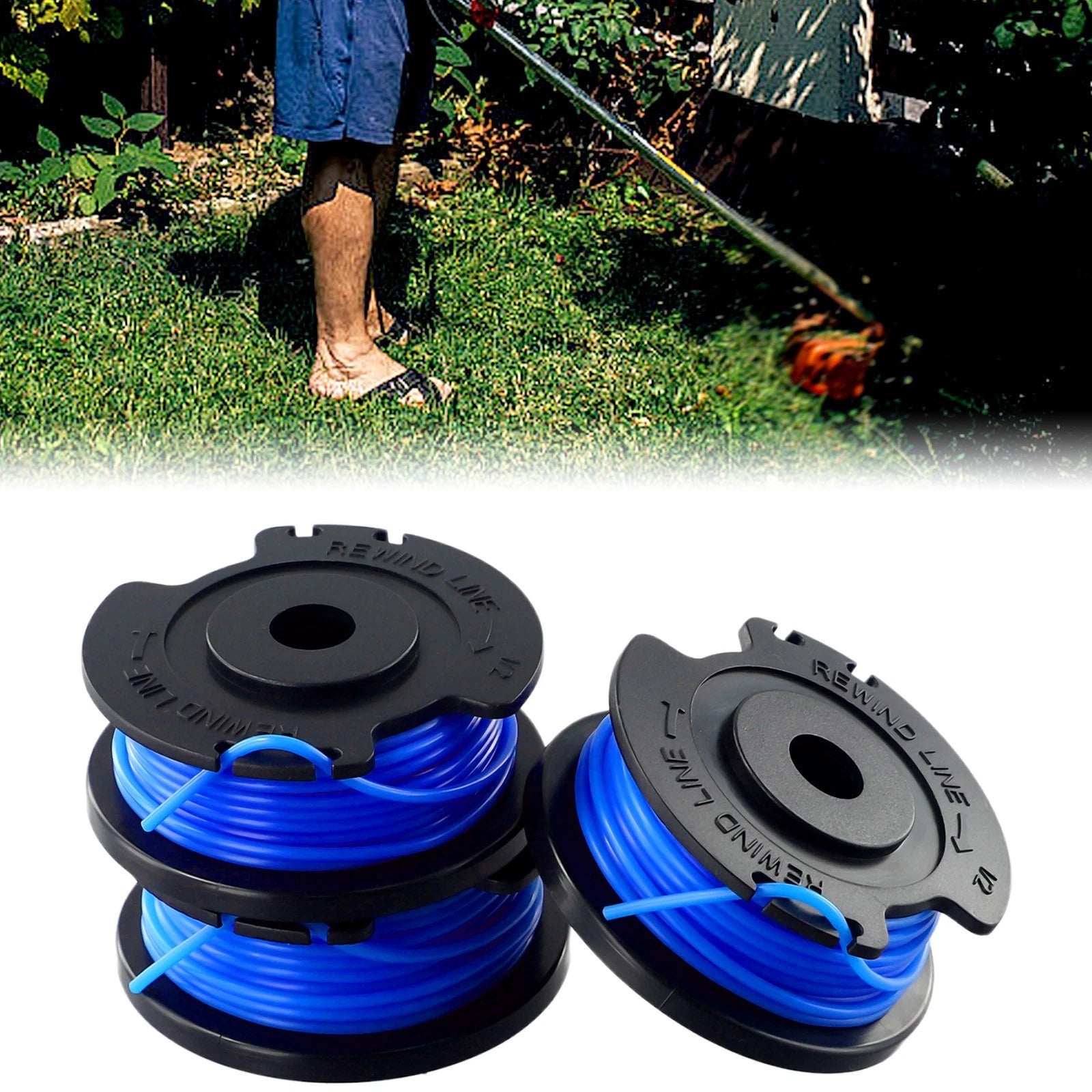 3PCS Line Spool for Greenworks 24V Grass Trimmer (G24LT25, G24LT, G24LT28, G24LT30M)