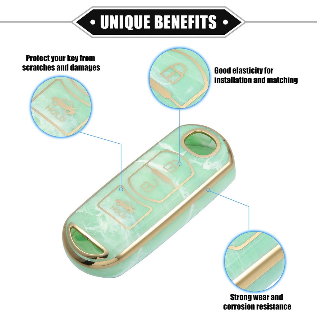 3X Remote Smart Key Fob Cover Case for Mazda CX-3 CX-4 CX-5 (TPU Green)