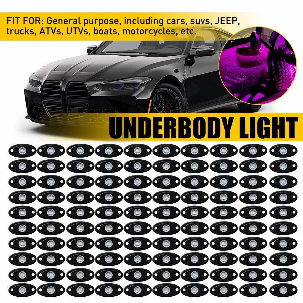 100PCS Purple LED Rock Lights for Jeep Truck UTV (Offroad)