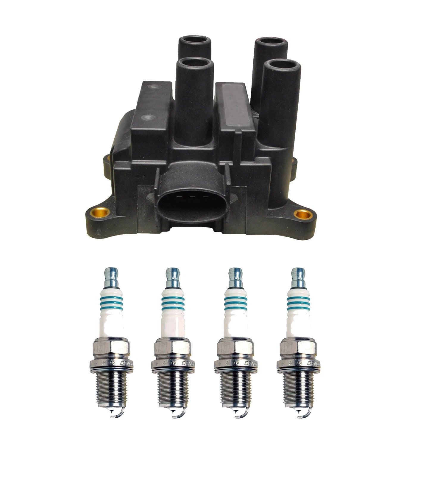 Denso Ignition Coil & 4 Iridium Power Spark Plugs Kit for STD NA 2.0L L4