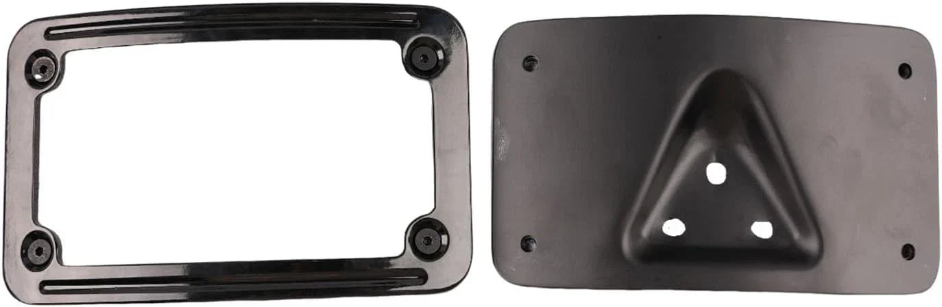 Black Curved Laydown License Plate Mount Bracket for Harley
