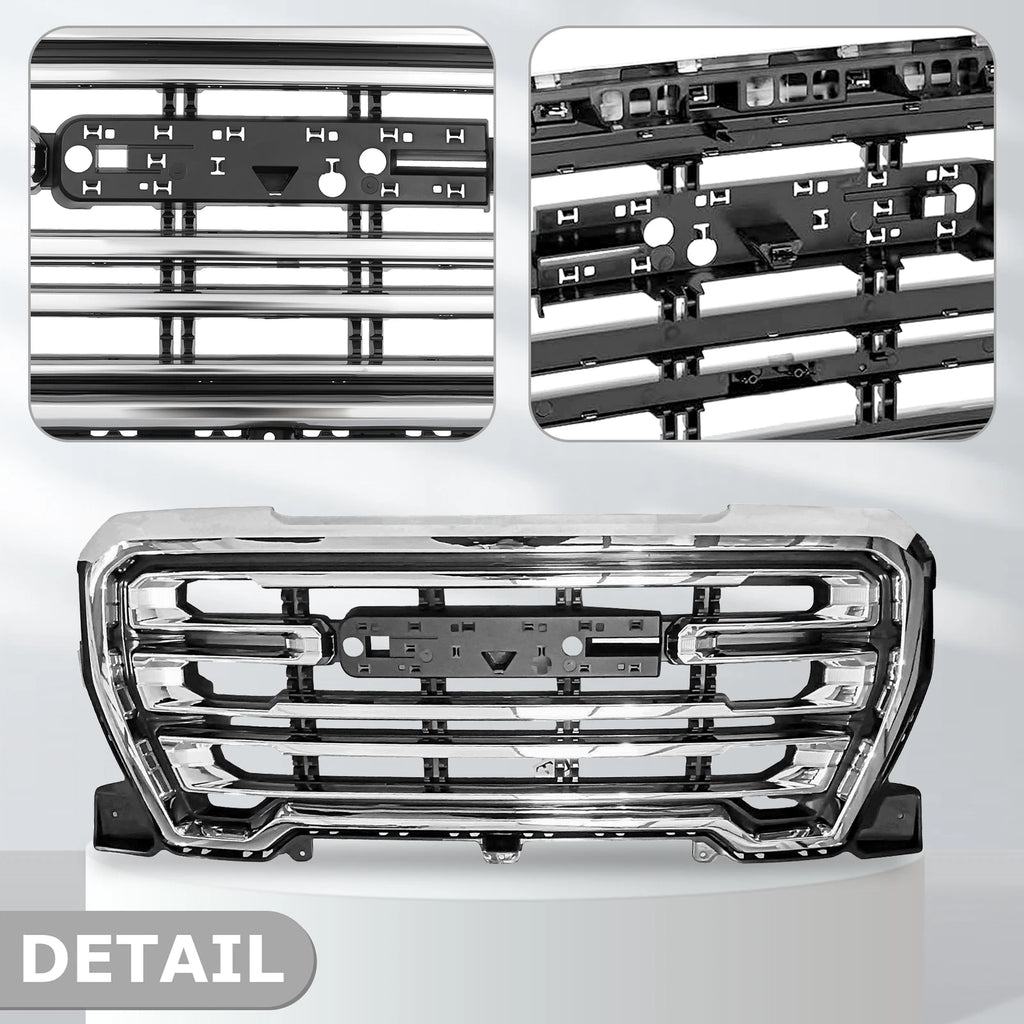Chrome Front Upper Grille for GMC Sierra 1500 (2019-2021)
