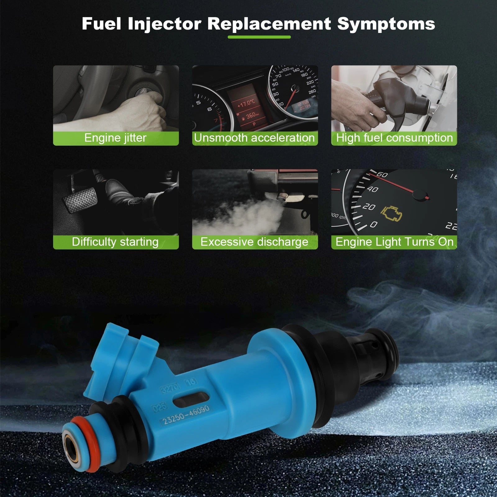 Set of 6 Fuel Injectors for Lexus GS300 IS300 SC300 Toyota Supra 3.0L (1993–2005) 2320946090