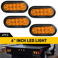 Set of 4 Amber Oval LED Trailer Truck Lights for Universal Use