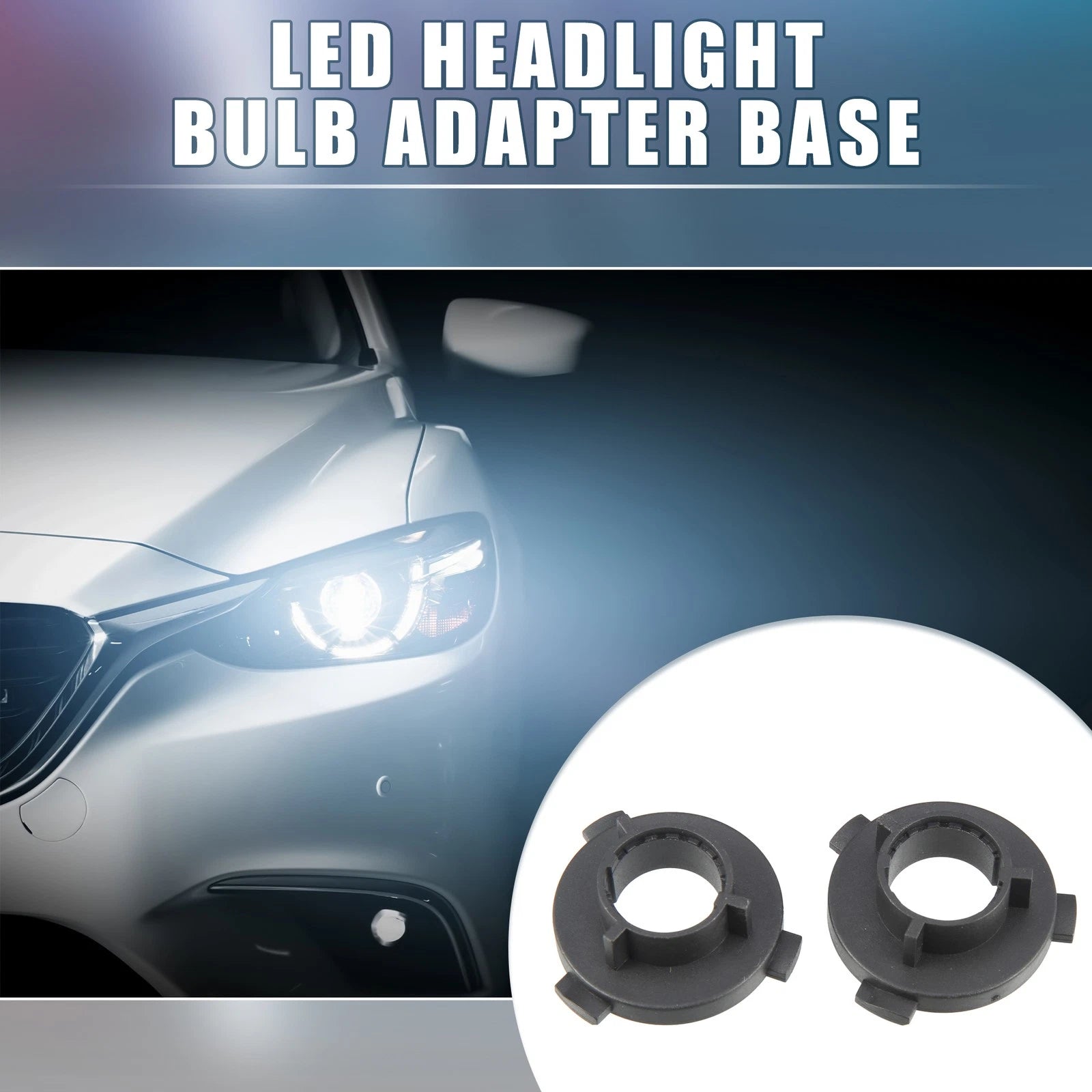 H7 LED Headlight Bulb Holder Adapter Socket for Kia K3 K4 K5 (Pack of 2)