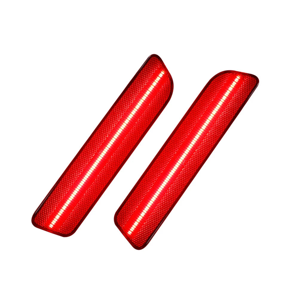 Set of 2 Red LED Rear Bumper Side Marker Lights for Ford Mustang