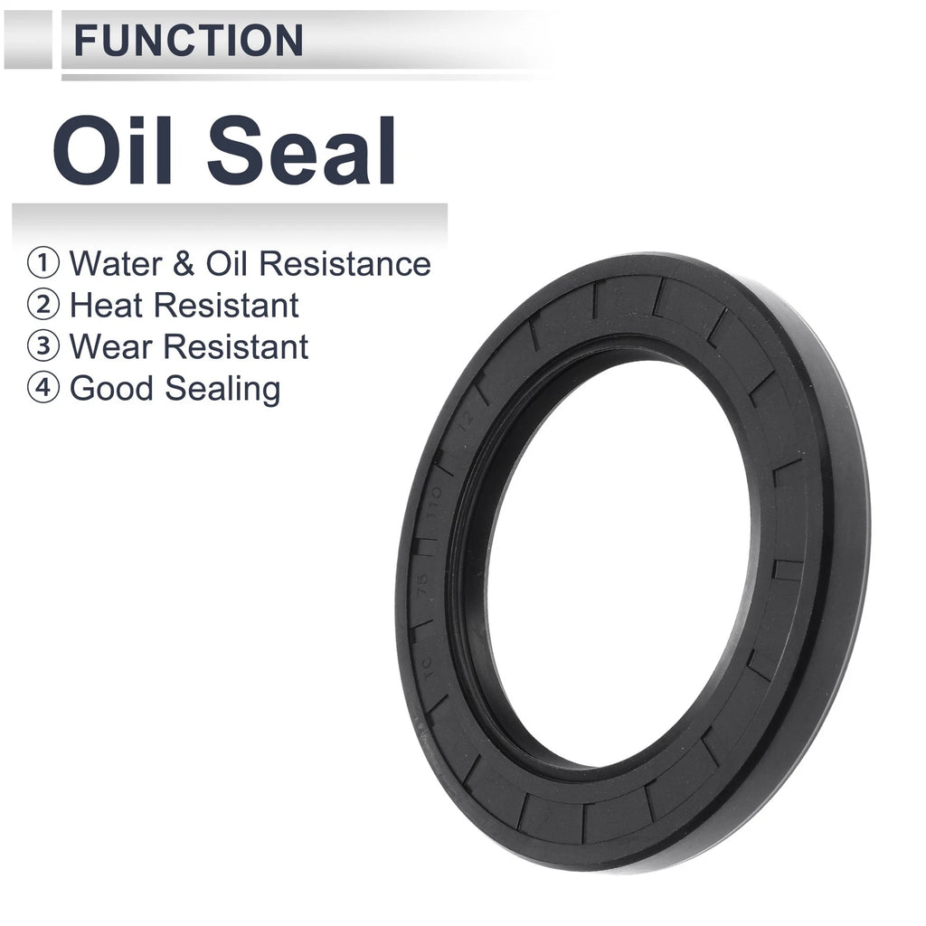 Set of 5 Oil Seal Rotary Shaft Seal Nitrile Rubber 75x110x12mm