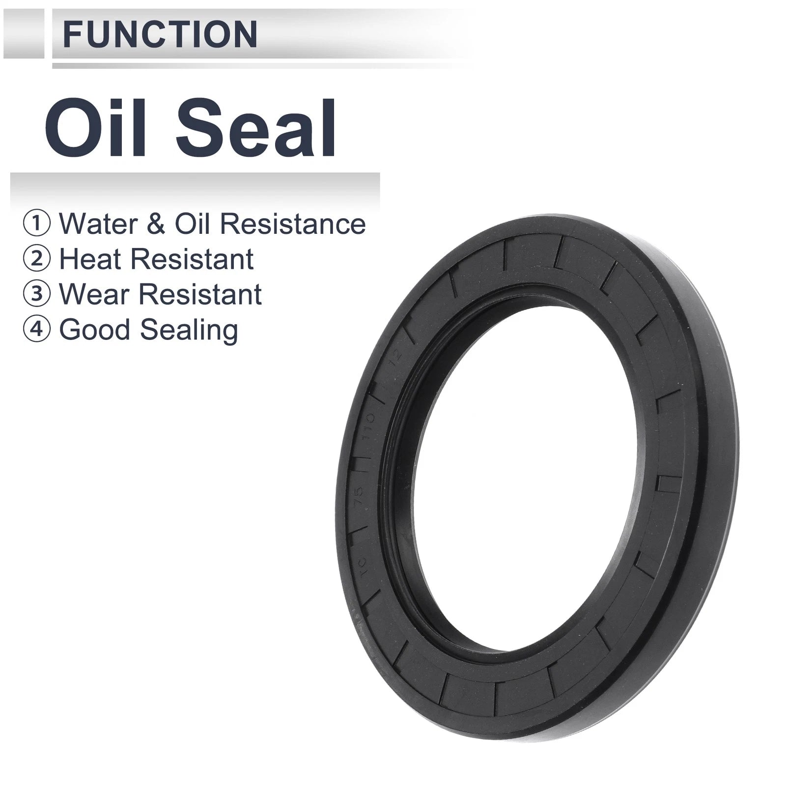 Set of 5 Oil Seal Rotary Shaft Seal Nitrile Rubber 75x110x12mm