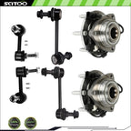 Set of 6 Front Steering Sway Bar End Links & Wheel Bearing Hub for GMC Envoy (2002–2003)