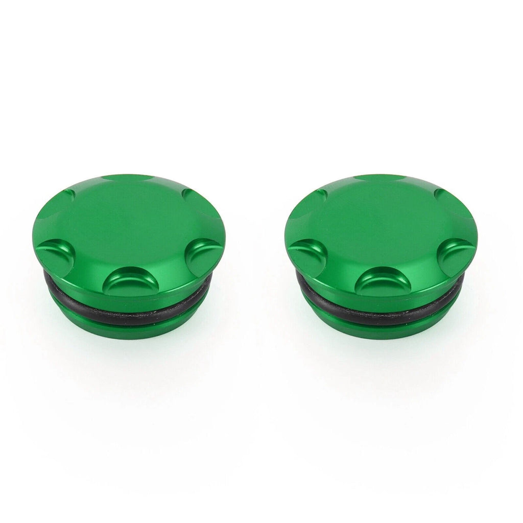 Aluminum Green Frame Hole Caps for Kawasaki Ninja 250 400 (2018–2022)