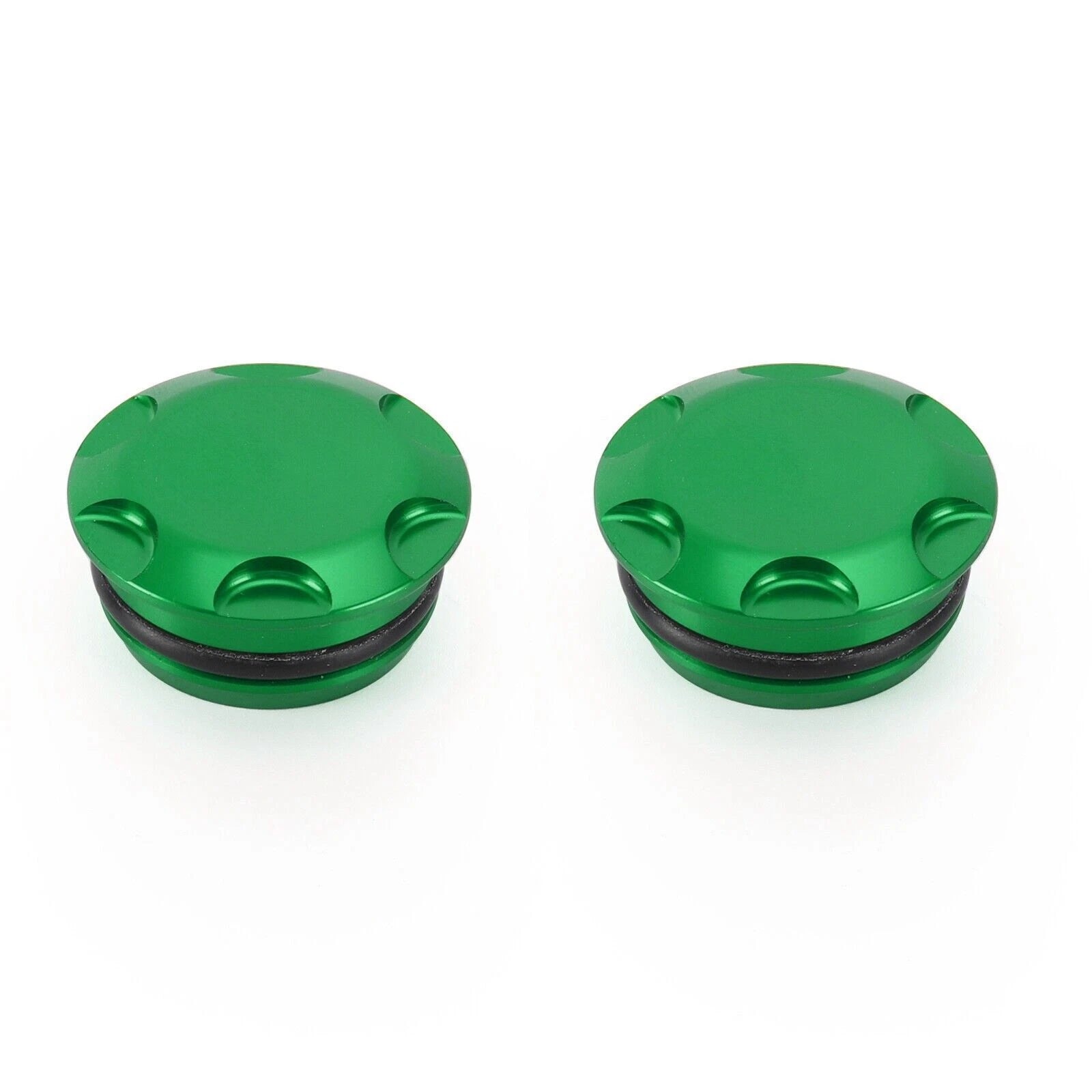 Aluminum Green Frame Hole Caps for Kawasaki Ninja 250 400 (2018–2022)