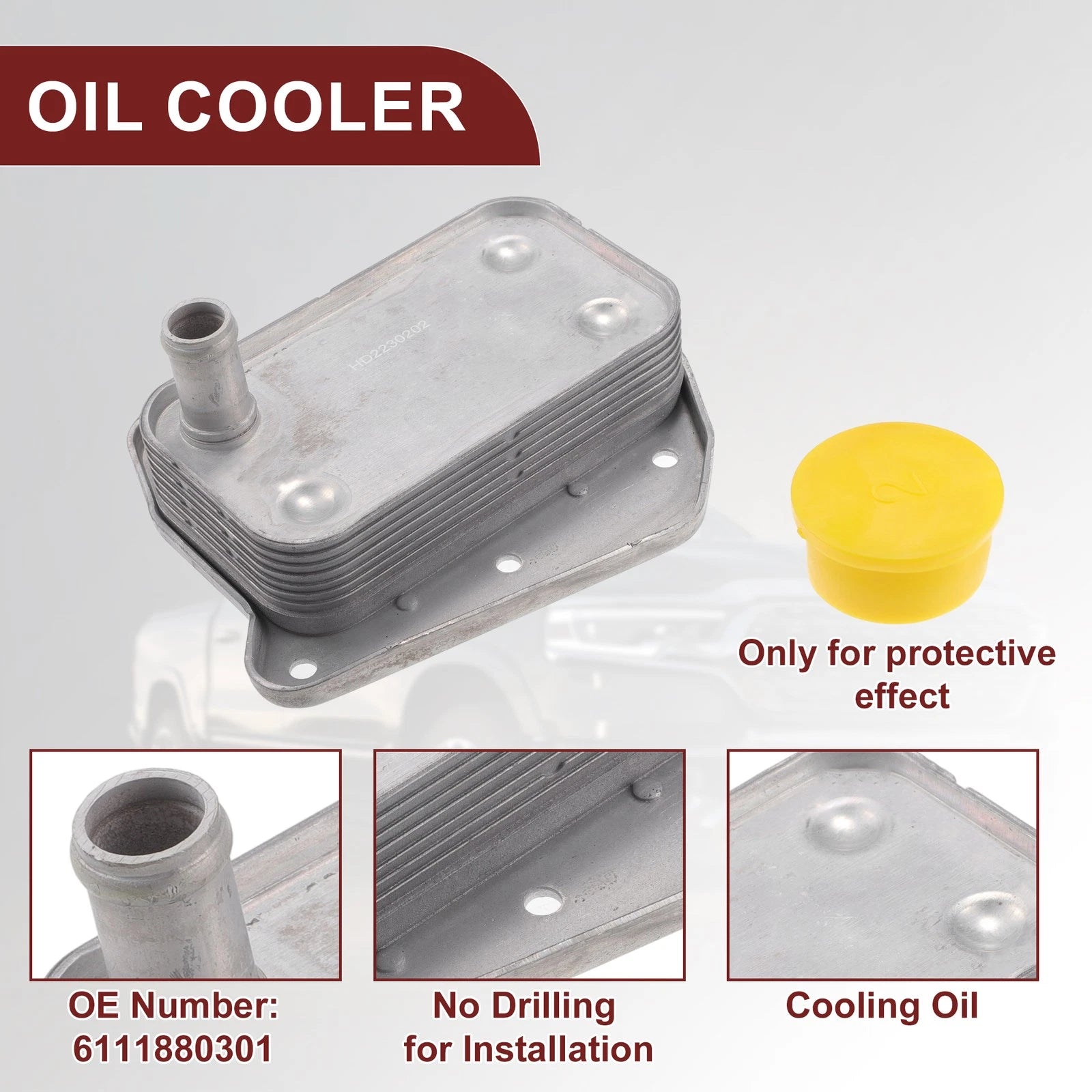 Engine Oil Cooler for Dodge Sprinter 2500 (2002–2006) No. 6111880301