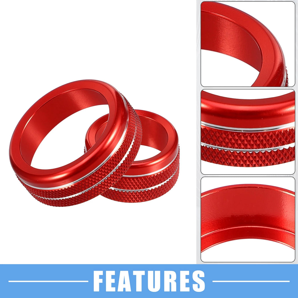Set of 4 Console AC Audio Volume Knob Covers for Nissan Murano (2015–2021) Red