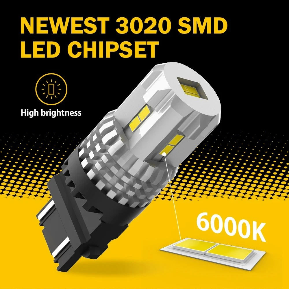 LED DRL Day Time Running Lights for 3157 3156 3057 (6000K Bright White)
