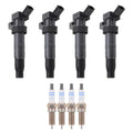 Set of 4 Ignition Coils & Spark Plugs for Kia Sportage 2.4 L4